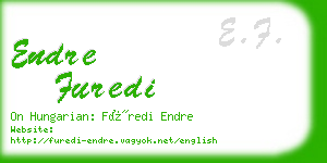 endre furedi business card